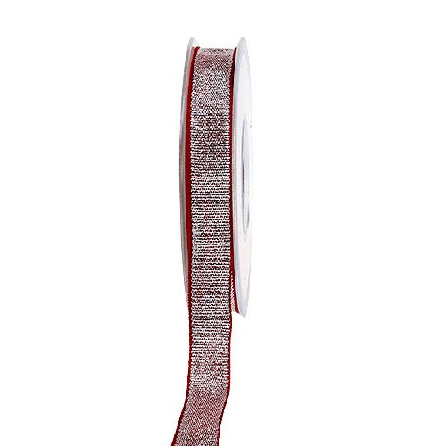 Floristik24 ruban décoratif Christmas argent-rouge 15mm 20m