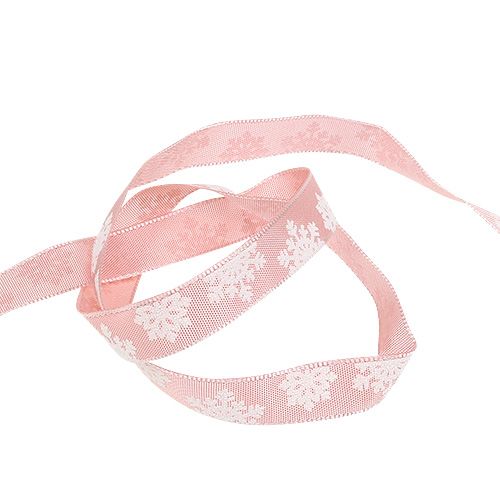 Article Ruban décoratif avec bord fil rose 15mm 20m