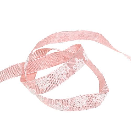 Floristik24 Ruban décoratif avec bord fil rose 15mm 20m