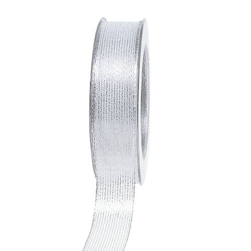 Ruban déco rayures lurex argent 25mm 20m