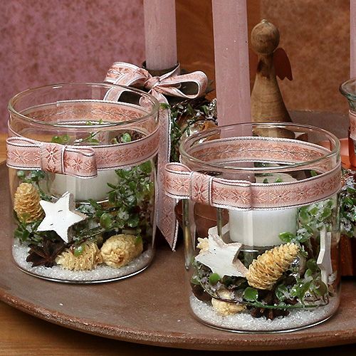 Floristik24 ruban décoratif avec motif rose 15mm 20m