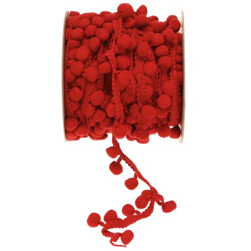 Ruban décoratif à pompons Ruban Pom Pom Rouge 20mm 15m