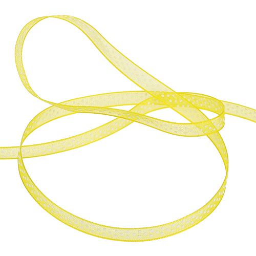 Article Ruban décoratif à pois jaune 7mm 20m
