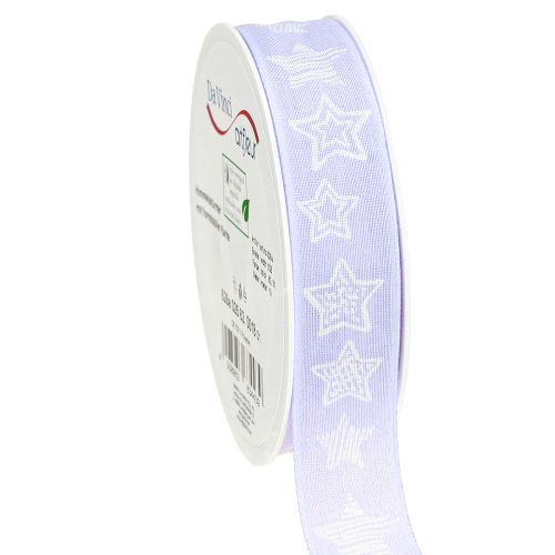 Ruban décoratif avec étoiles Ruban de Noël lilas 25 mm 18 m