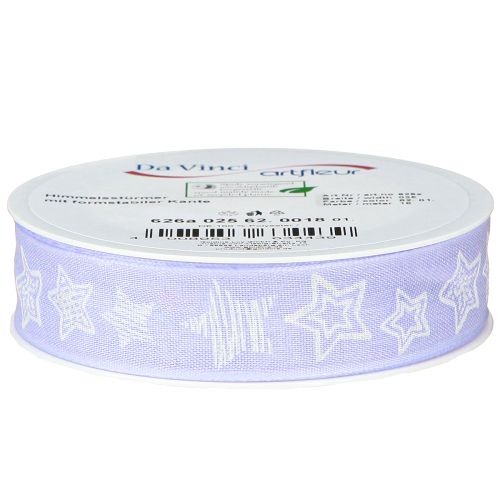 Article Ruban décoratif avec étoiles Ruban de Noël lilas 25 mm 18 m