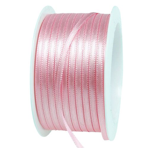 Floristik24 Ruban cadeau et décoration 3mm x 50m rose pastel