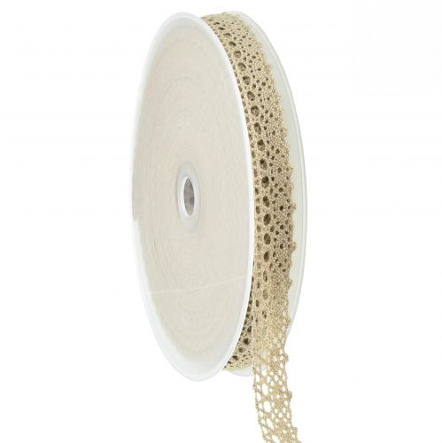 Ruban décoratif dentelle ruban décoratif beige L16mm L20m