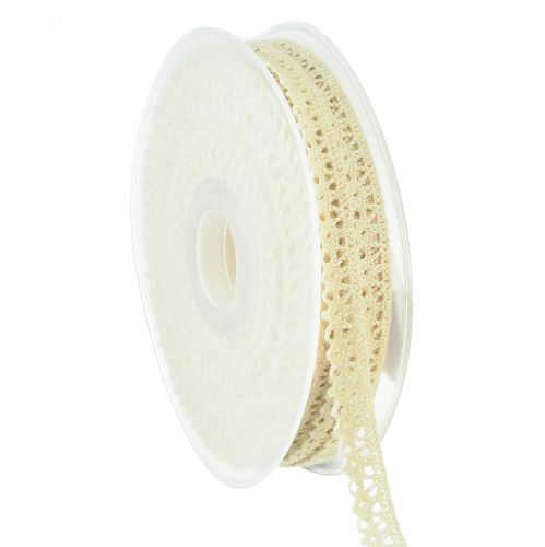 Article Ruban décoratif crème avec dentelle au crochet vintage L12mm L20m
