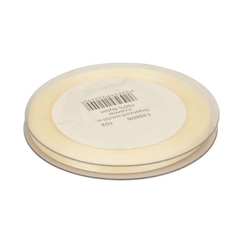 Article Ruban décoratif ruban cadeau crème organza lisière 6mm 50m