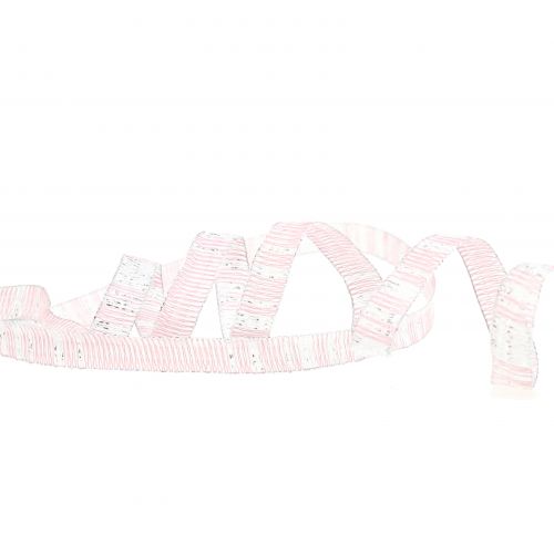 Floristik24 Ruban déco rose avec fil Lurex argent renforcé 10mm 20m