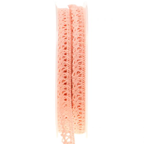 Ruban décoratif dentelle au crochet saumon 12 mm 20 m Ruban décoratif dentelle au crochet saumon 12 mm 20 m
