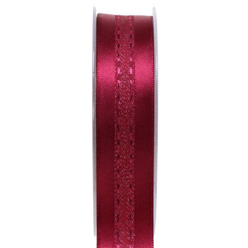 Floristik24 Ruban décoratif avec motif à rayures bruyère 25 mm 20 m