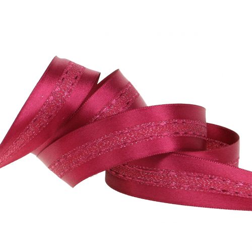 Floristik24 Ruban décoratif avec motif à rayures bruyère 25 mm 20 m