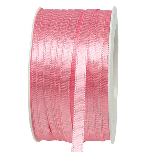 Ruban cadeau ruban satin rose ruban décoratif 6 mm × 50 m