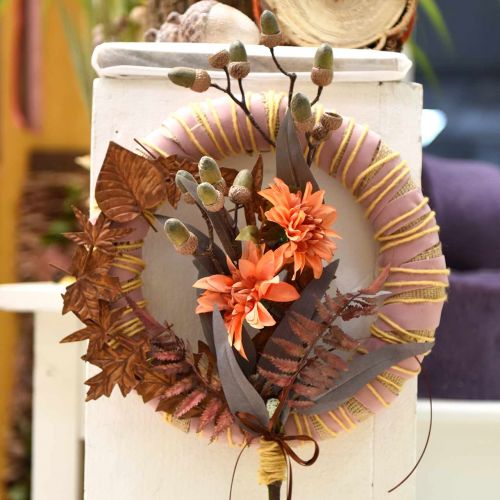 Floristik24 Fleur décorative dahlia, décoration automne, fleur de soie orange 55cm Ø9 / 11cm