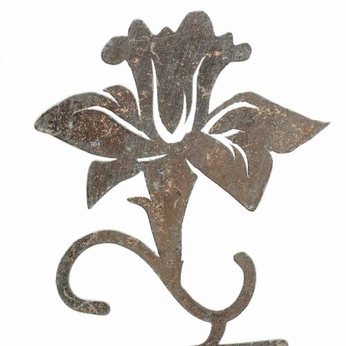 Article Support en métal fleur décorative en bois lettrage Spring 6x9.5x39.5cm