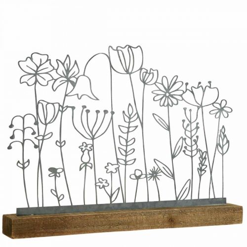 Présentoir décoration de table métal décoration fleur prairie 37×5×27.5cm