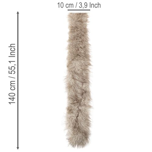 Ruban en fausse fourrure, ruban décoratif, long, doux, 10 x 140 cm, lot de 3 | Floristik24.fr
