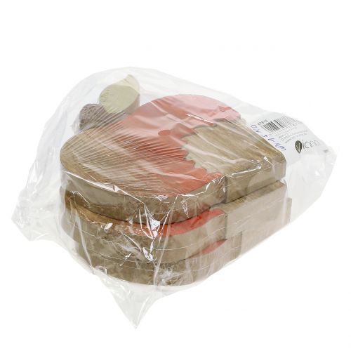 Floristik24 Figurine décorative pomme avec hérisson rouge, naturel 13cm 3pcs