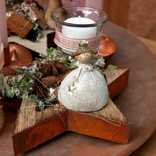 Floristik24 Figure à décorer ange 6,5cm crème, or 8pcs