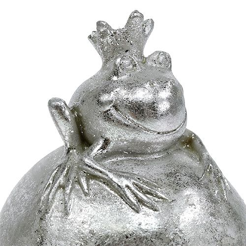 Floristik24 Grenouille sur boule en argent 8cm 4P