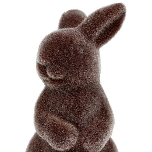 Floristik24 Lapin déco floqué 7cm Marron 1P.