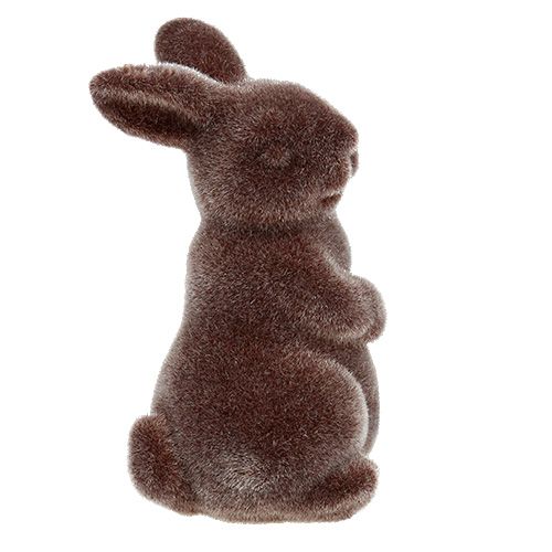 Floristik24 Lapin déco floqué 7cm Marron 1P.