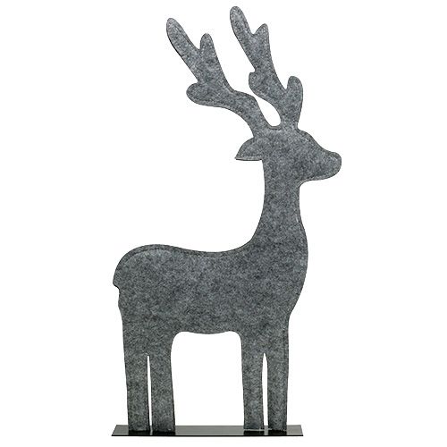 Floristik24 Cerf Figure à décorer de feutre 60cm gris