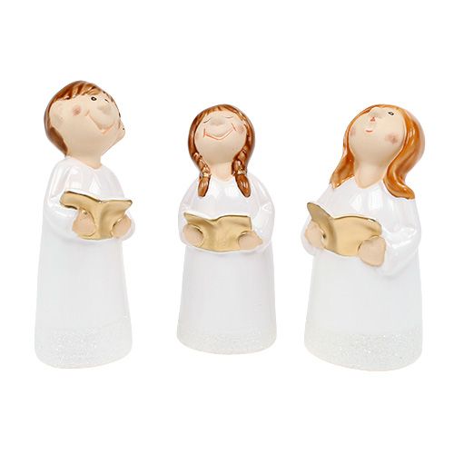 Floristik24 Figure à décorer choeur d&#39;enfants 11-12,5cm blanc 6pcs