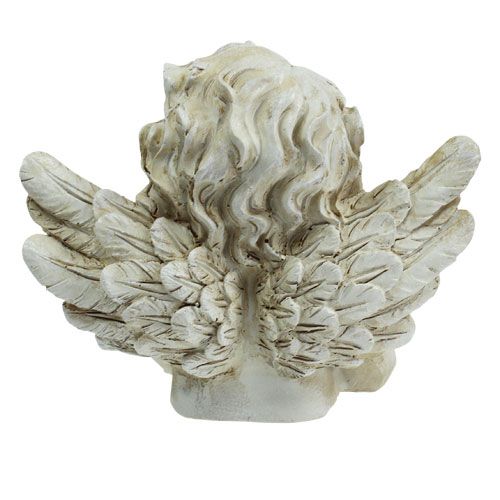 Article Figurine décorative ange rêveur crème 20 cm