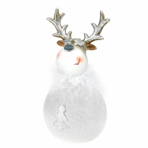 Floristik24 Figurine décorative cerf blanc 17cm