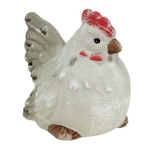 Floristik24 Figurine déco poule 5cm Gris 2P.