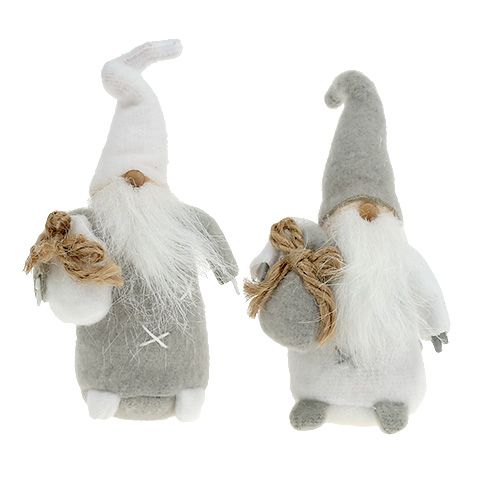 Floristik24 Figurine décorative Père Noël 13cm gris, blanc 2pcs