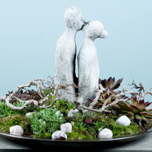 Floristik24 Figurine décorative couple embrassant pierre coulée 40cm