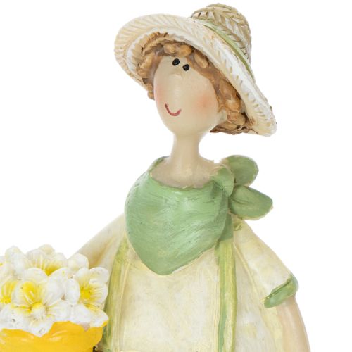 Figurines décoratives décoration de table de jardinier été vert jaune 16,5×5,5cm 2pcs | Floristik24.fr