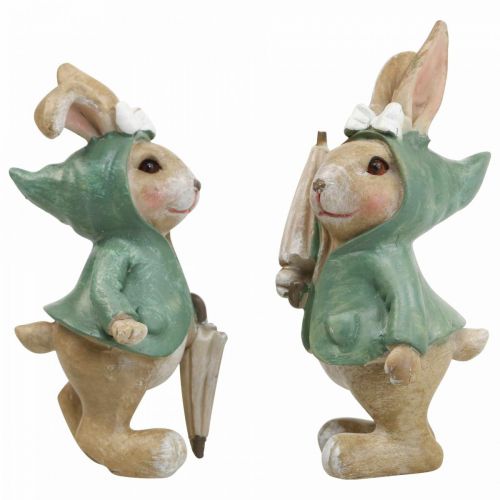 Floristik24 Figurines déco lapin déco avec ombrelle H10,5cm 4pcs