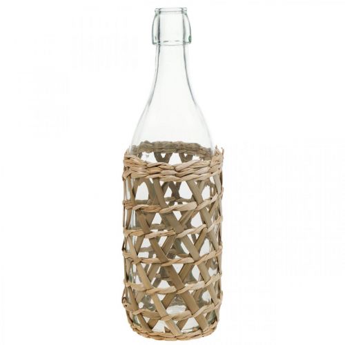 Floristik24 Bouteille déco en verre décoration de bouteille en verre tressée Ø9.5cm H31cm