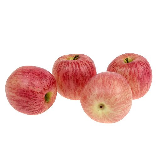 Floristik24 Pommes décoratives rouge orangée Ø9cm 4 pièces