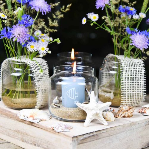 Article Verre décoratif, vase à fleurs, lanterne en verre, décoration de table Ø10cm H10cm 6pcs