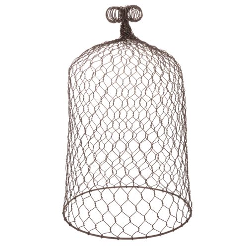 Clochette décorative en métal, aide à l'escalade, capuchon en fil de fer, marron, finition rouille, H 50/41 cm Ø 30/25 cm, lot de 2 | Floristik24.fr