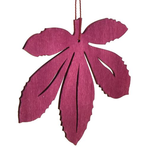 Cintre décoratif bois feuilles d'automne rose violet vert 12x10cm 12 pcs