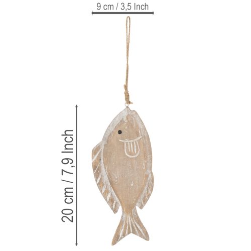 Crochet déco poisson en bois 21cm 2pcs | Floristik24.fr