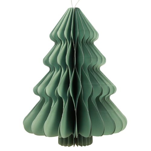 Cintre décoratif sapin en papier Noël menthe argent H40cm 2pcs