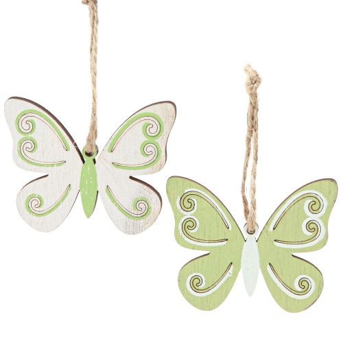 Article Cintre décoratif décoration papillon bois vert naturel 5×6cm 12 pcs