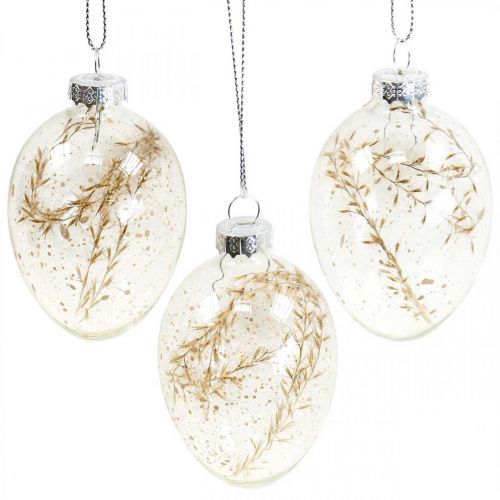 Article Cintre décoratif en verre d&#39;oeuf rempli de décoration de Pâques à suspendre 5x8cm 6 pcs