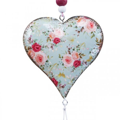 Suspension déco coeur déco vintage fleurs pendentif 8.5x9cm 3pcs