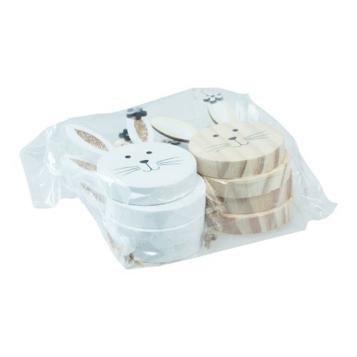 Article Cintre décoratif tête de lapin en bois or blanc naturel 10,5cm 8pcs