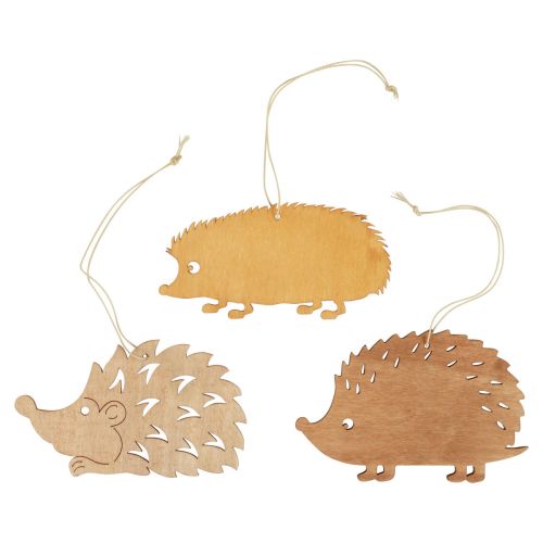 Floristik24 Cintre décoratif en bois décoration hérisson marron naturel orange 12x10cm 12 pcs
