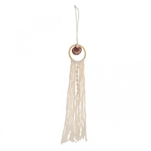 Article Cintre décoratif maritime, pendentif coquillage décoration macramé 45×11.5cm