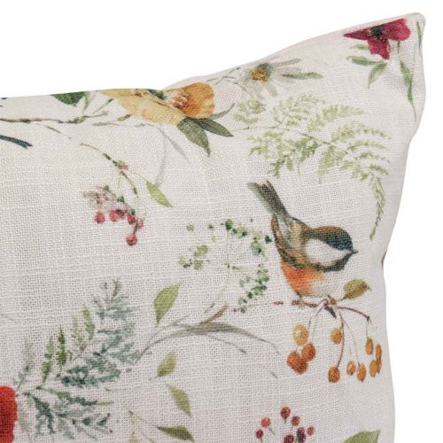 Article Coussin décoratif d&#39;été coussin décoratif avec fleurs/oiseaux 37x37cm